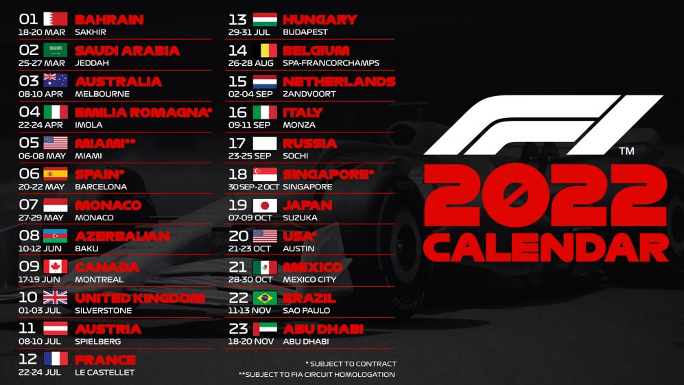 F1公布23站赛事 中国确定再停办