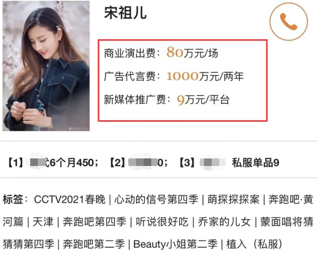 网曝明星近千万代言费 杨超越贵过关晓彤