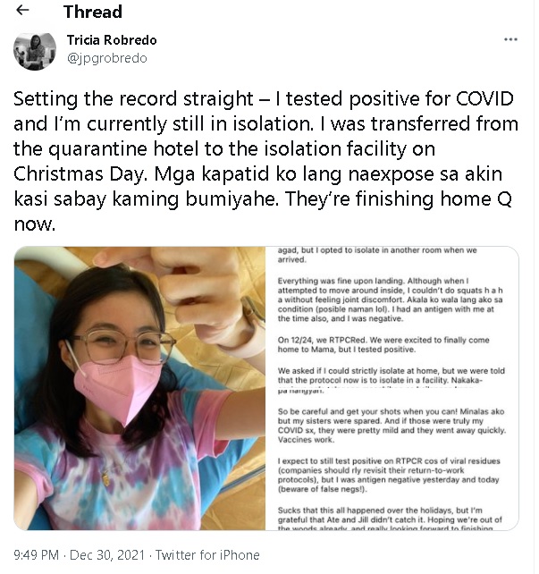 求真 菲律宾副总统驳斥女儿豁免隔离程序指控2