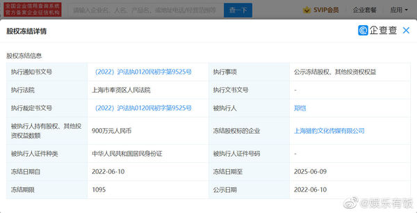 郑恺592万股权被冻结 涉合约纠纷遭起诉