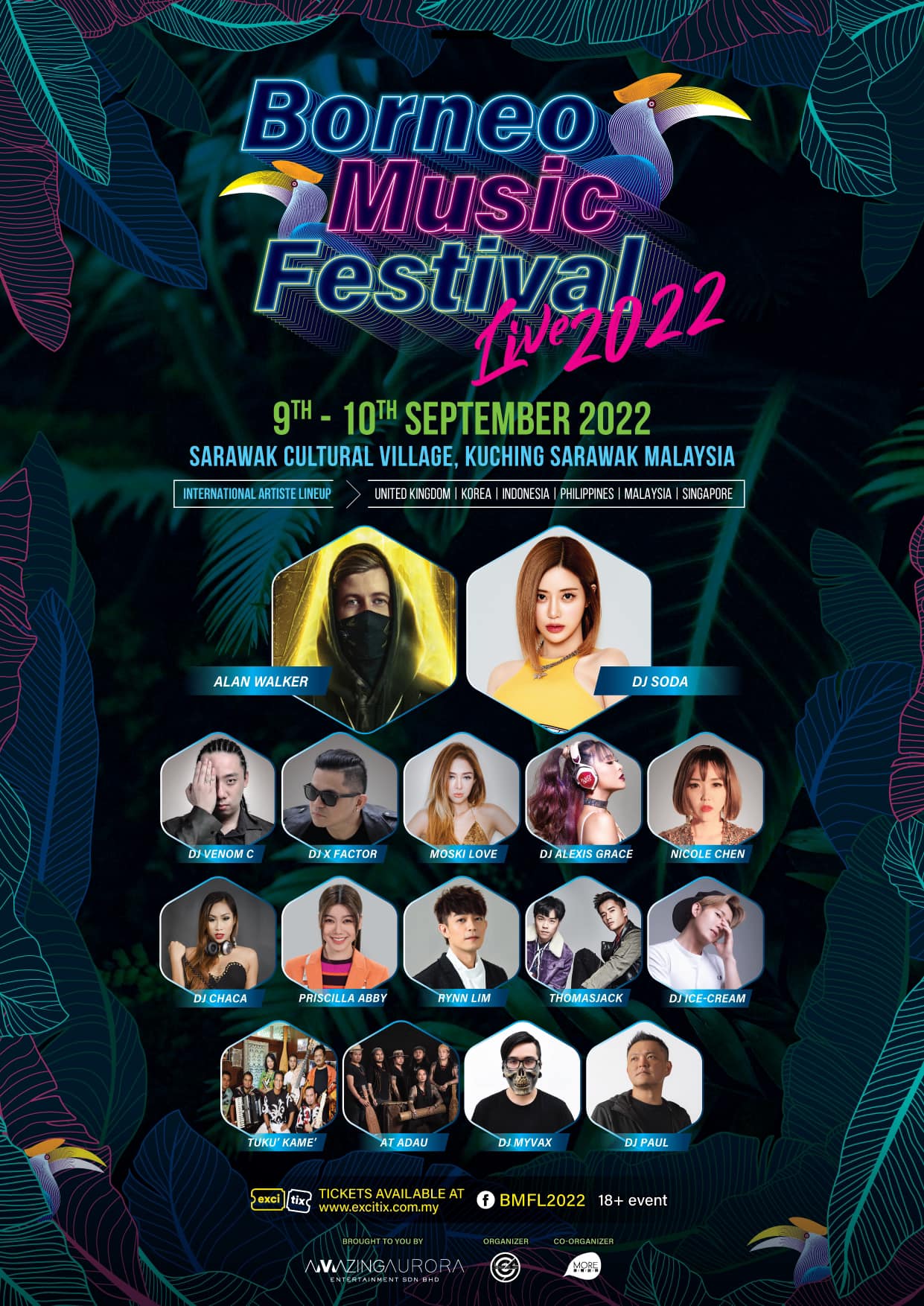 《Borneo Music Festival Live 2022》 9月砂文化村引爆阵容豪华