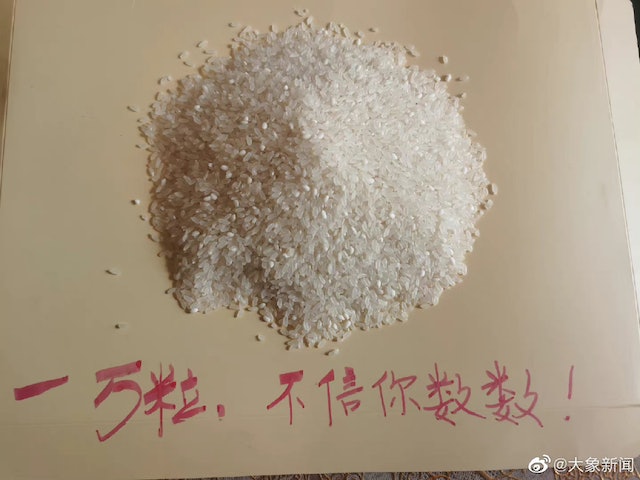 江西老师出功课要求「数一万粒米」 全家出动帮孩子引热议