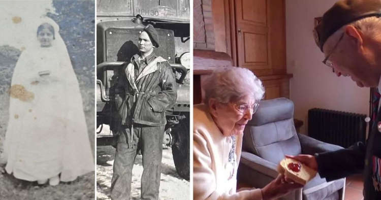 拼盘)二战兵与少女分享食物 隔78年重逢