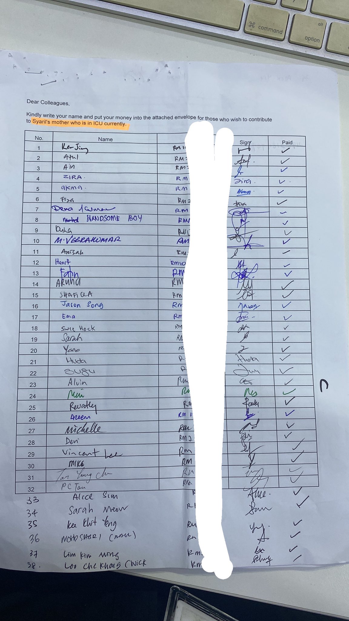 男子母亲中风入ICU 各族同事助凑钱渡难关