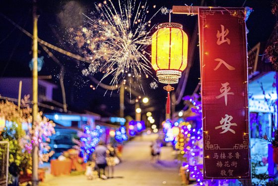 【新村年味:马六甲马接峇鲁新村/03】梅花绽放,红粉飞舞迎春节