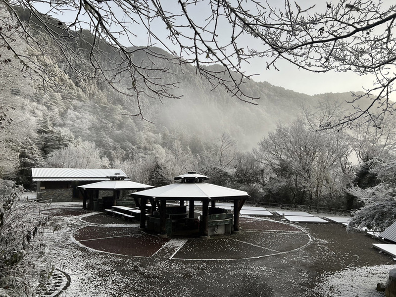 寒流发威 台湾多地飘雪 民众开直播 分享雪景