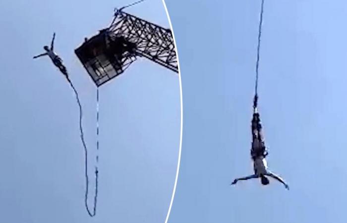 拼盘/泰国高空弹跳绳索突断 男子10楼高直坠摔入水中惊险保命