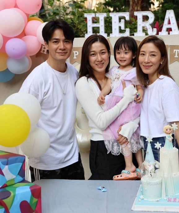 杨茜尧爱女3岁生日派对 锺嘉欣惊喜携子女送祝福