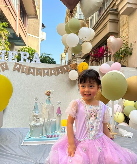 杨茜尧爱女3岁生日派对 锺嘉欣惊喜携子女送祝福