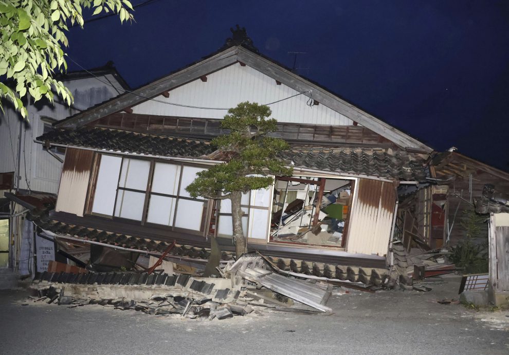 日本石川县能登半岛再地震 达5.8级