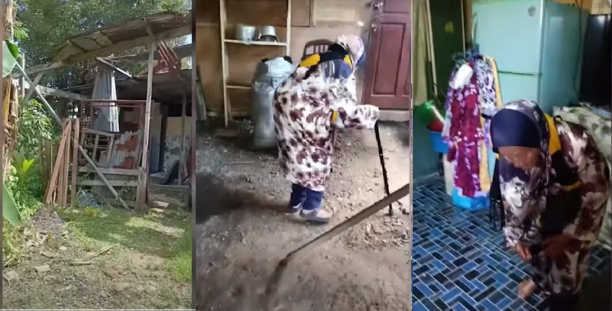 视频|老妇独住破屋甚堪怜 漏水 地板裂 杂草丛生