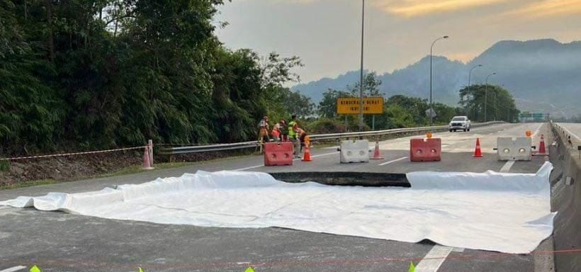 全国:加叻大道崩塌路段已修复