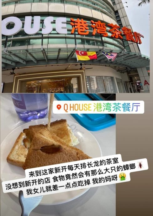 为面包有蟑螂公开道歉 茶餐厅:将严惩开除涉事主管员工