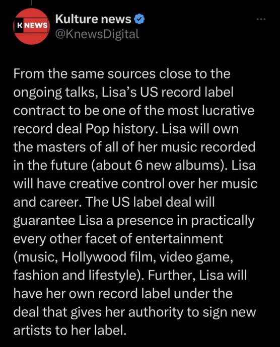 BLACKPINK解散倒数? Lisa爆上亿美元签美国公司