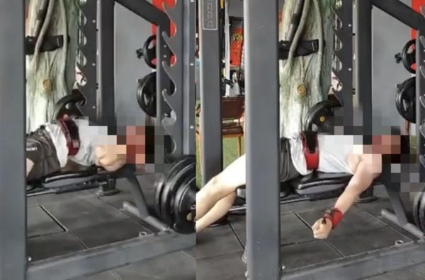 百斤杠铃压住喉咙!中国男子卧推床上“挣扎一分钟”没动静了