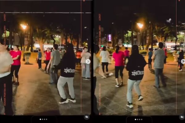 徐若瑄混进人群跳广场舞 网笑翻:好可爱