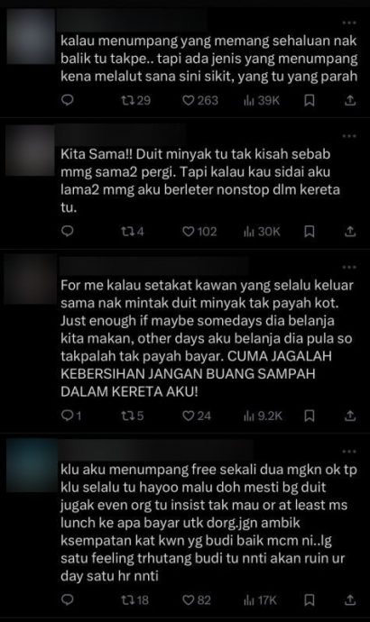 不满友人搭顺风车却不给油钱 女子:“我的车靠意念行驶?”