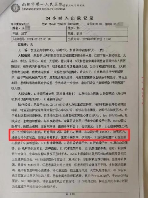女大学生怀胎7月 胎死腹中被当肾病医治 抢救5天身亡