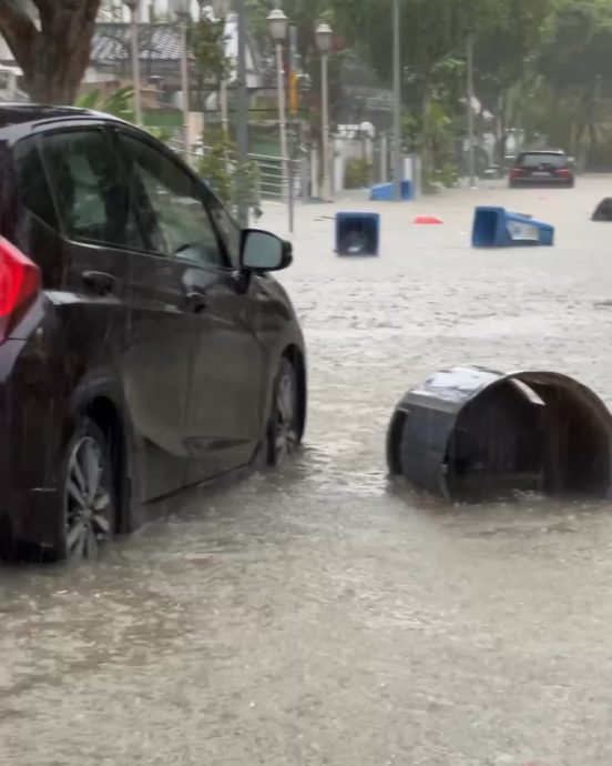 徐若瑄新加坡遇大雨淹水 积水淹至车门一度受困