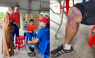 FB blogger injured while sending milk to baby trapped in flood
