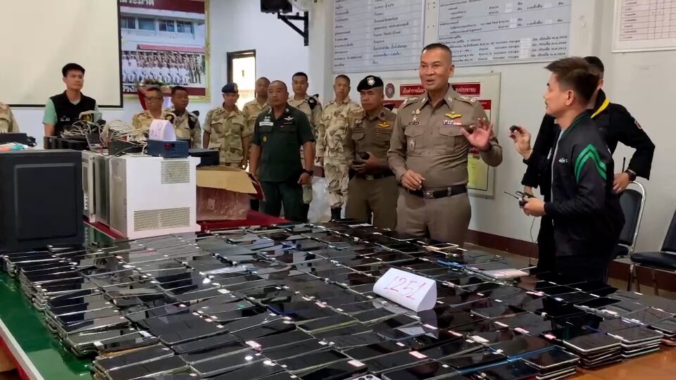 缅电诈集团转移阵地 遭泰警拦截充公大量设备