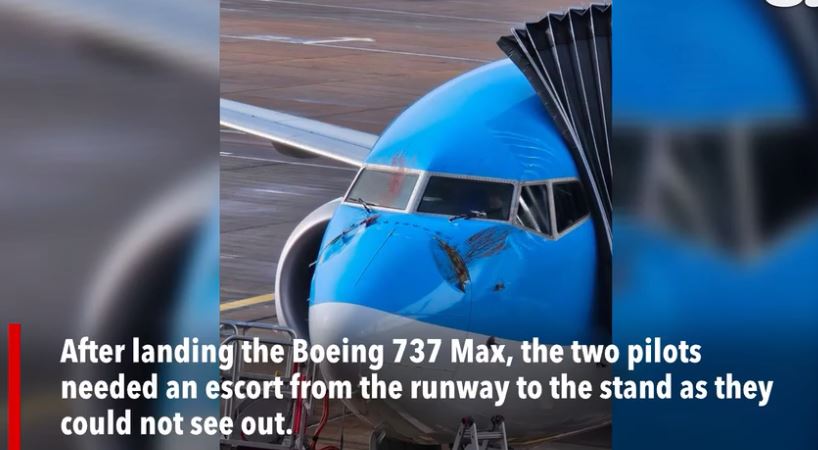 高空撞天鹅 波音客机发“Mayday”求救 挡风玻璃溅血 机身破洞急降落