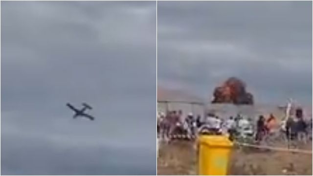 以为特技!飞机旋转“俯冲坠地”炸成火球 航空展灾难画面曝光