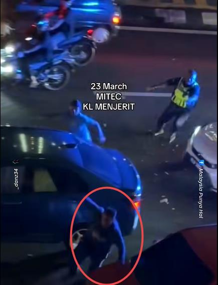MITEC上演警匪追逐战,嫌犯弃车逃逸