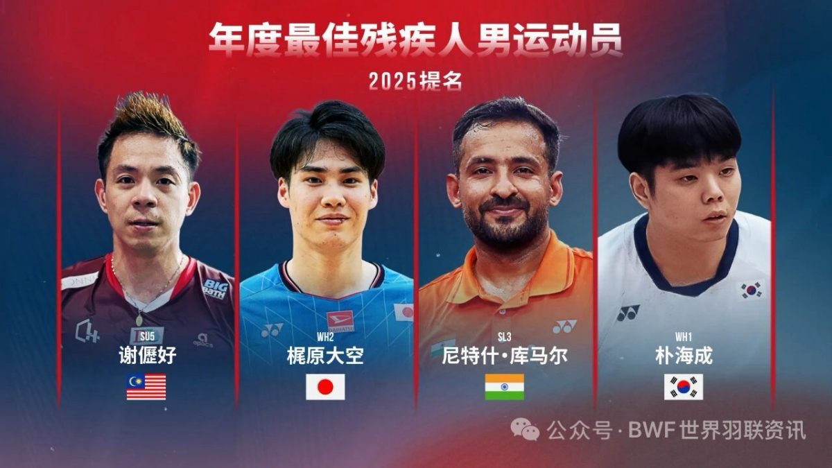 世羽联2025年度最佳球员提名| 大马多达10人榜上提名 世冠杰蔚领衔乐蒂谢苏入围