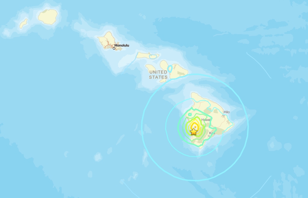夏威夷大岛6级地震!震央靠近火山