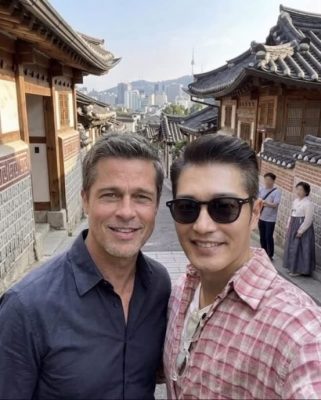 郑允民PO布莱德彼特「北村同框照」全网信了!2天后认AI造假 韩网骂声一片