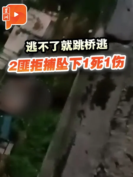 百格｜遭警追捕走投无路 2嫌犯跳桥1死1伤