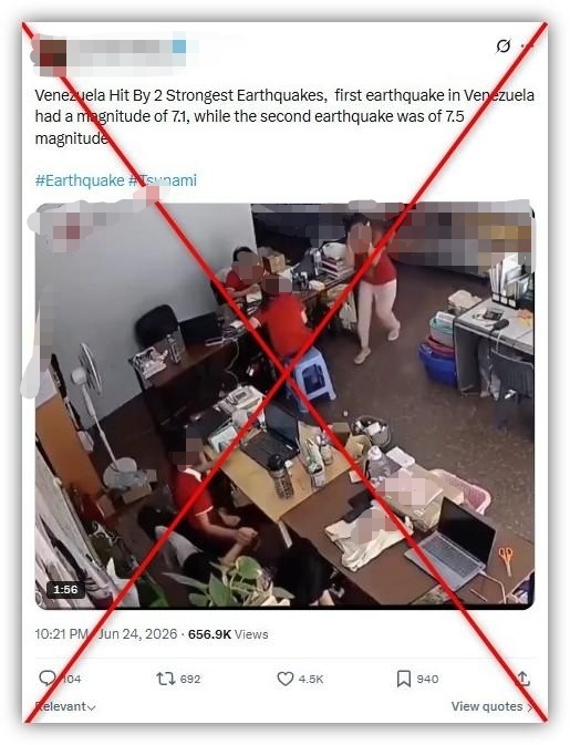 实为去年缅画面 旧视频误传成委地震