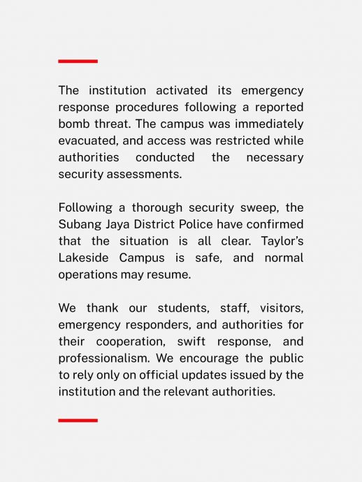 已签发//泰莱大学接炸弹投报 校方:警方已确认校区安全