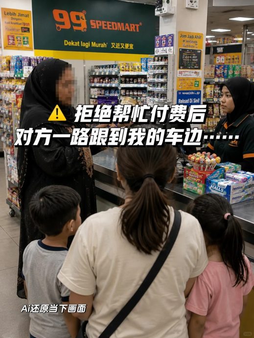 拒帮付款遭一路尾随纠缠 罗兴亚妇女车旁逼视要钱