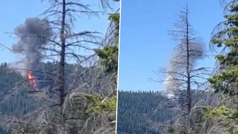美军“大黄蜂”在华盛顿州坠毁 事故前疑冒烟画面曝光 飞行员弹射逃生