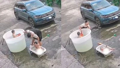 男童澡盆玩水险溺水　 拄杖姑姑急救人