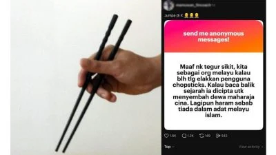 称用筷子“不符教义”？ 男子争议言论遭炮轰