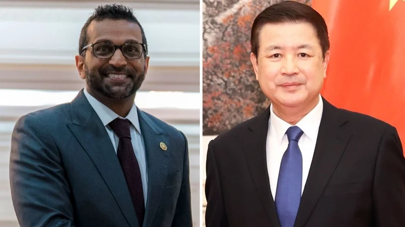 中公安部长王小洪 会见FBI局长帕特尔