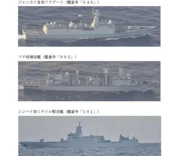 中国7艘军舰部署西太平洋 一周内穿越日本4要道