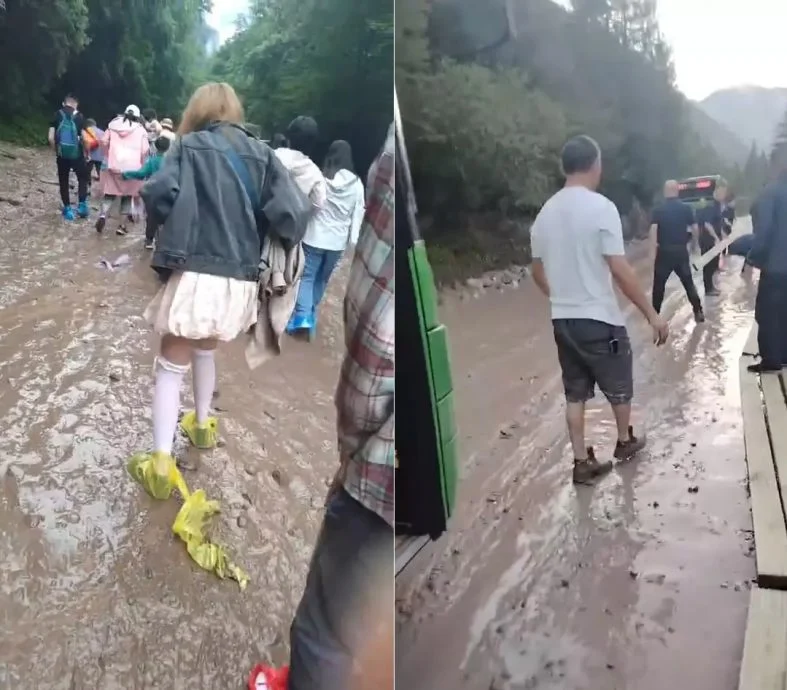 强降雨引发泥石流 九寨沟景区紧急疏散游客