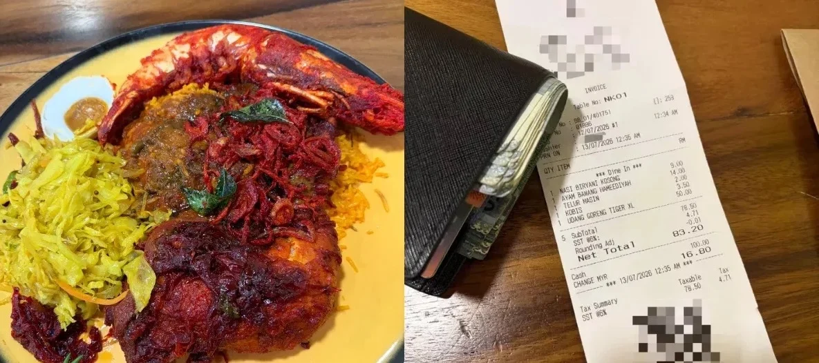 扁担饭一只老虎虾要RM50! 男子结账傻眼网民也乍舌