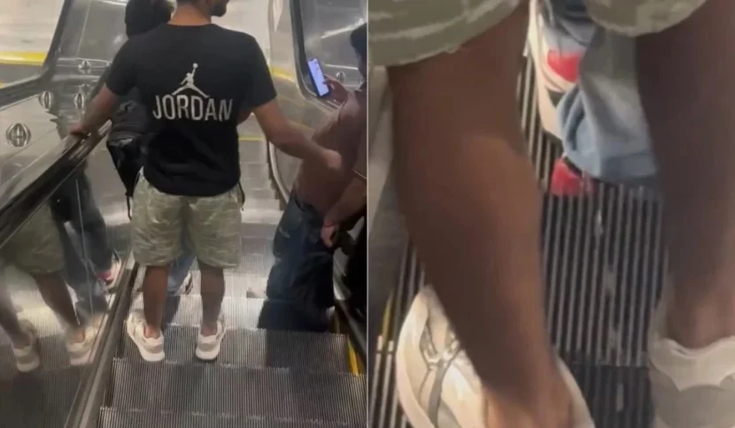 视频|男子捷运手扶梯上站着小便 视频疯传惹众怒