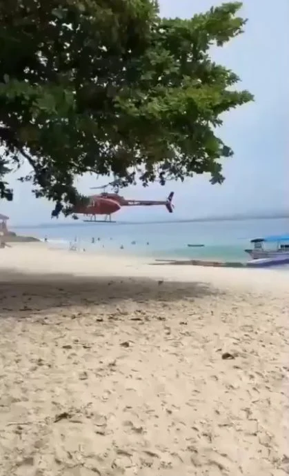 视频|直升机沙滩上起降惹议 餐厅成大型“吃沙”现场!