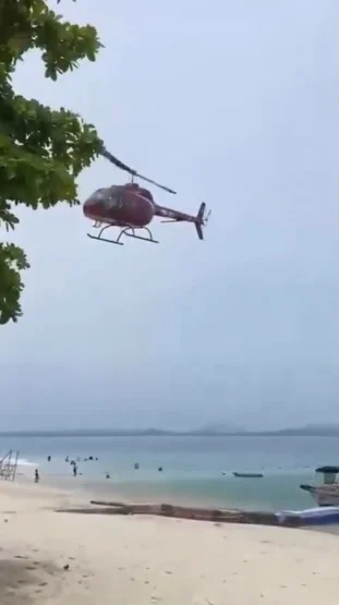 视频|直升机沙滩上起降惹议 餐厅成大型“吃沙”现场!