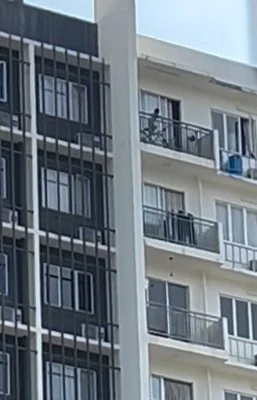 踩脚车险翻越阳台围栏坠下 邻居目击惊魂一幕急通报物业