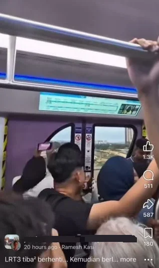LRT 3发出巨响冒火花网民称经历一次惊魂之旅