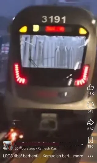LRT 3发出巨响冒火花网民称经历一次惊魂之旅