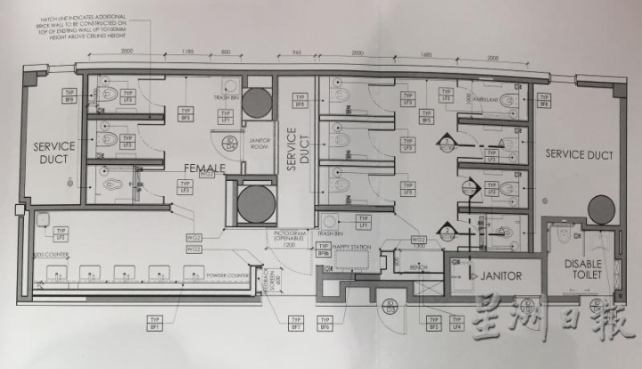 来看一张公共女厕平面图，隔间数量和开关门的空间，你还满意吗？