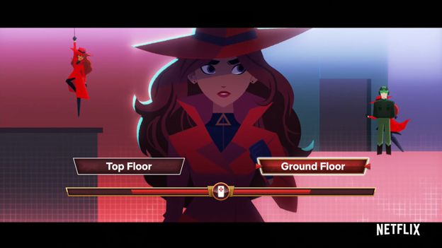 Netflix的动画剧集《神偷卡门》(Carmen Sandiego)也有互动版,吸引很多青少年观看。 Netflix的动画剧集《神偷卡门》(Carmen Sandiego)也有互动版,吸引很多青少年观看。